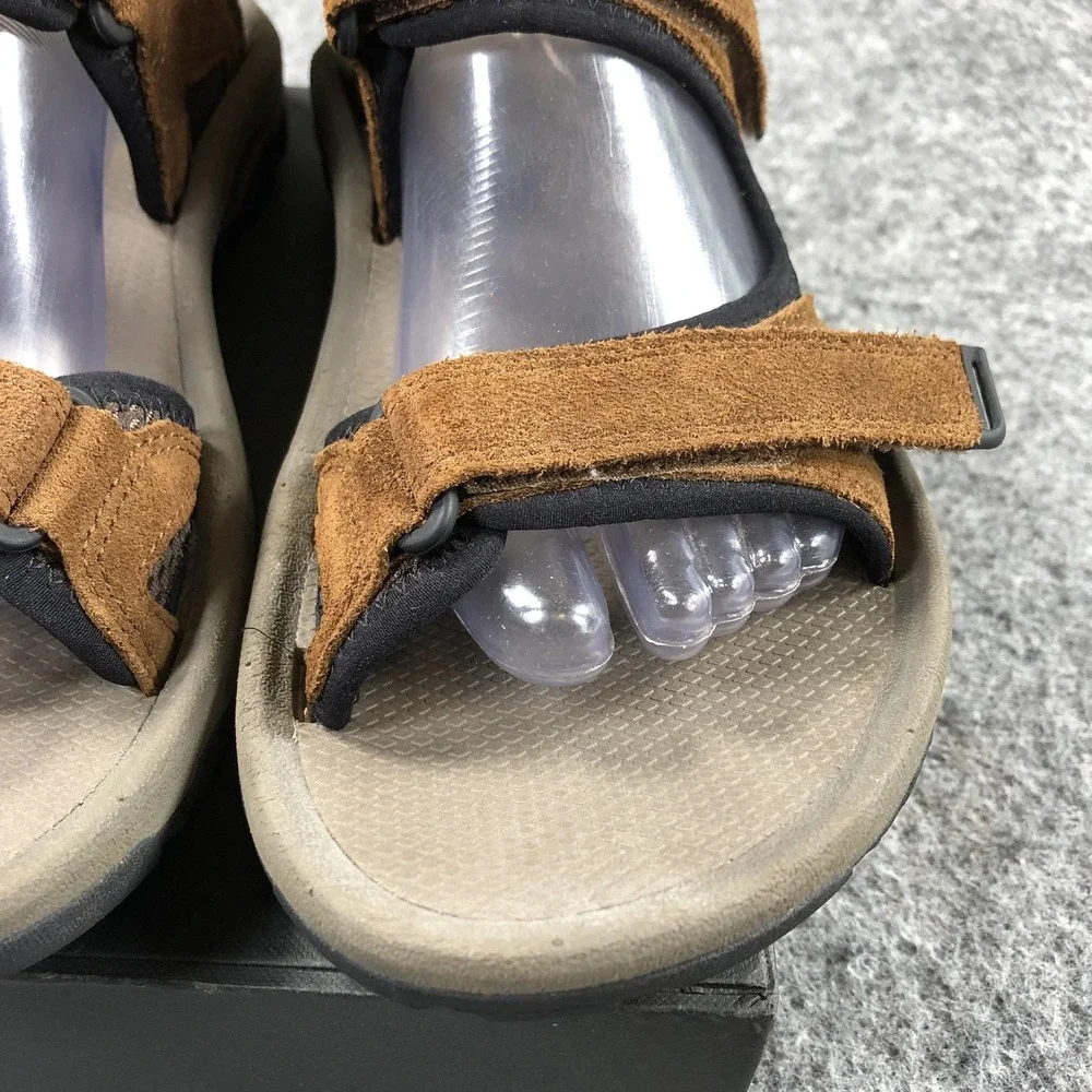 Teva Sandals Mens 8 Brown Suede Hook & Loop Hiking Outdoor Comfort Shoes